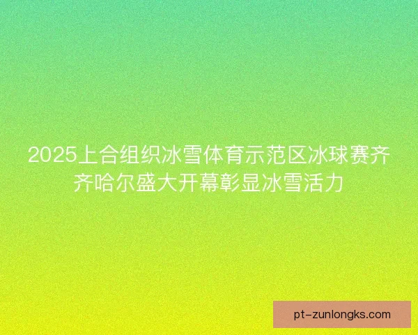 2025上合组织冰雪体育示范区冰球赛齐齐哈尔盛大开幕彰显冰雪活力