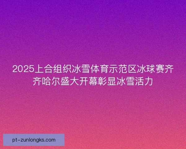 2025上合组织冰雪体育示范区冰球赛齐齐哈尔盛大开幕彰显冰雪活力 2025上合组织冰雪体育示范区冰球赛齐齐哈尔盛大开幕彰显冰雪活力