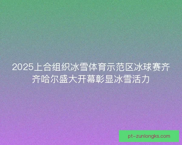 2025上合组织冰雪体育示范区冰球赛齐齐哈尔盛大开幕彰显冰雪活力